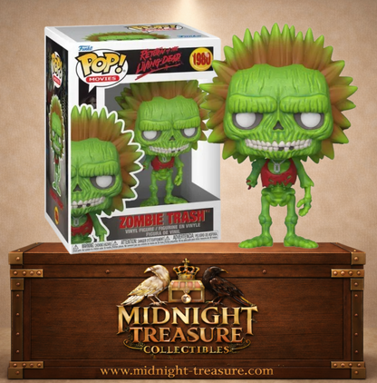 Funko Pop! Return of the Living Dead N°1980 – Zombie Trash verte radioactive avec crête osseuse et apparence punk horrifique.