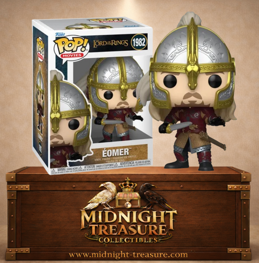 Funko Pop! Le Seigneur des Anneaux N°1982 – Éomer avec armure du Rohan et épée. Une figurine fidèle parfaite pour les fans de Tolkien.