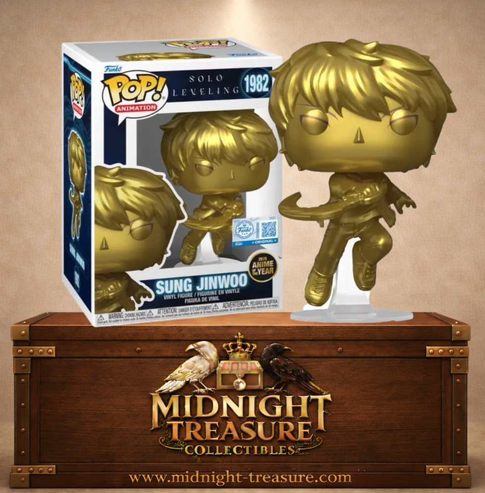Funko Pop! Animation N°1982 – Sung Jinwoo Gold (Sung Jinwoo Doré) de Solo Leveling, Funko Exclusive célébrant le titre Anime of the Year 2025 (Anime de l’Année 2025).
