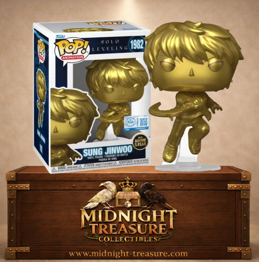 Funko Pop! Animation N°1982 – Sung Jinwoo Gold (Sung Jinwoo Doré) de Solo Leveling, Funko Exclusive célébrant le titre Anime of the Year 2025 (Anime de l’Année 2025).