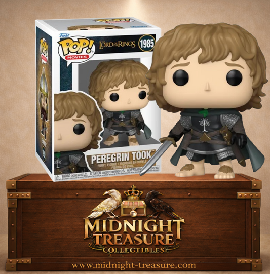 Funko Pop! Le Seigneur des Anneaux N°1985 – Peregrin Took avec armure du Gondor et épée. Une figurine fidèle parfaite pour les fans de Tolkien.