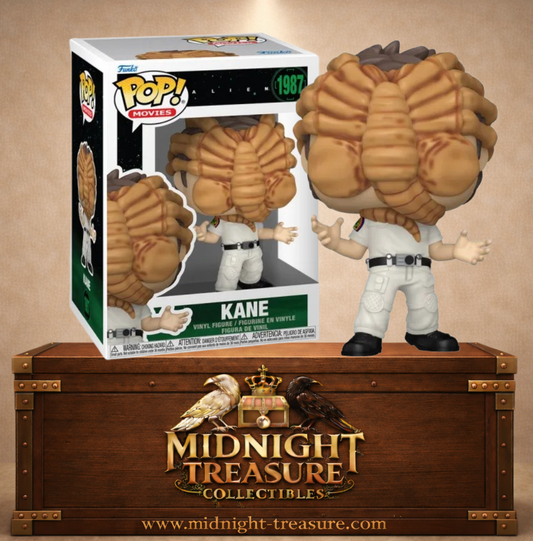 Funko Pop! Movies N°1987 – Kane avec Facehugger – Alien. Figurine avec créature extraterrestre sur le visage.