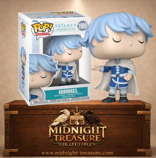 Funko Pop! Animation N°1989 – Himmel – Frieren Beyond Journey’s End. Figurine Himmel avec cape blanche et tenue de héros.