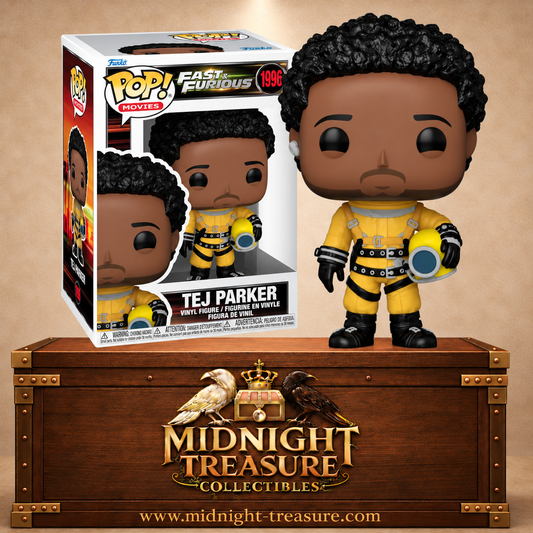 Funko Pop! Movies N°1996 Tej Parker de Fast & Furious en combinaison jaune avec son casque de la mission spatiale de Fast & Furious 9.