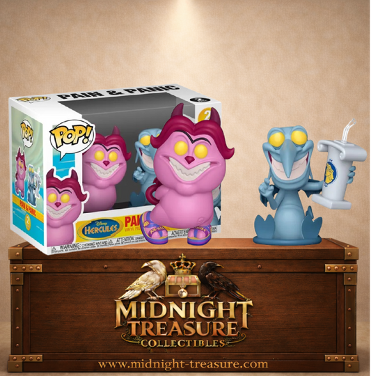 Funko Pop! 2-Pack Disney Peine et Panique de Hercule avec chaussures et gobelet aux couleurs d’Hercule.