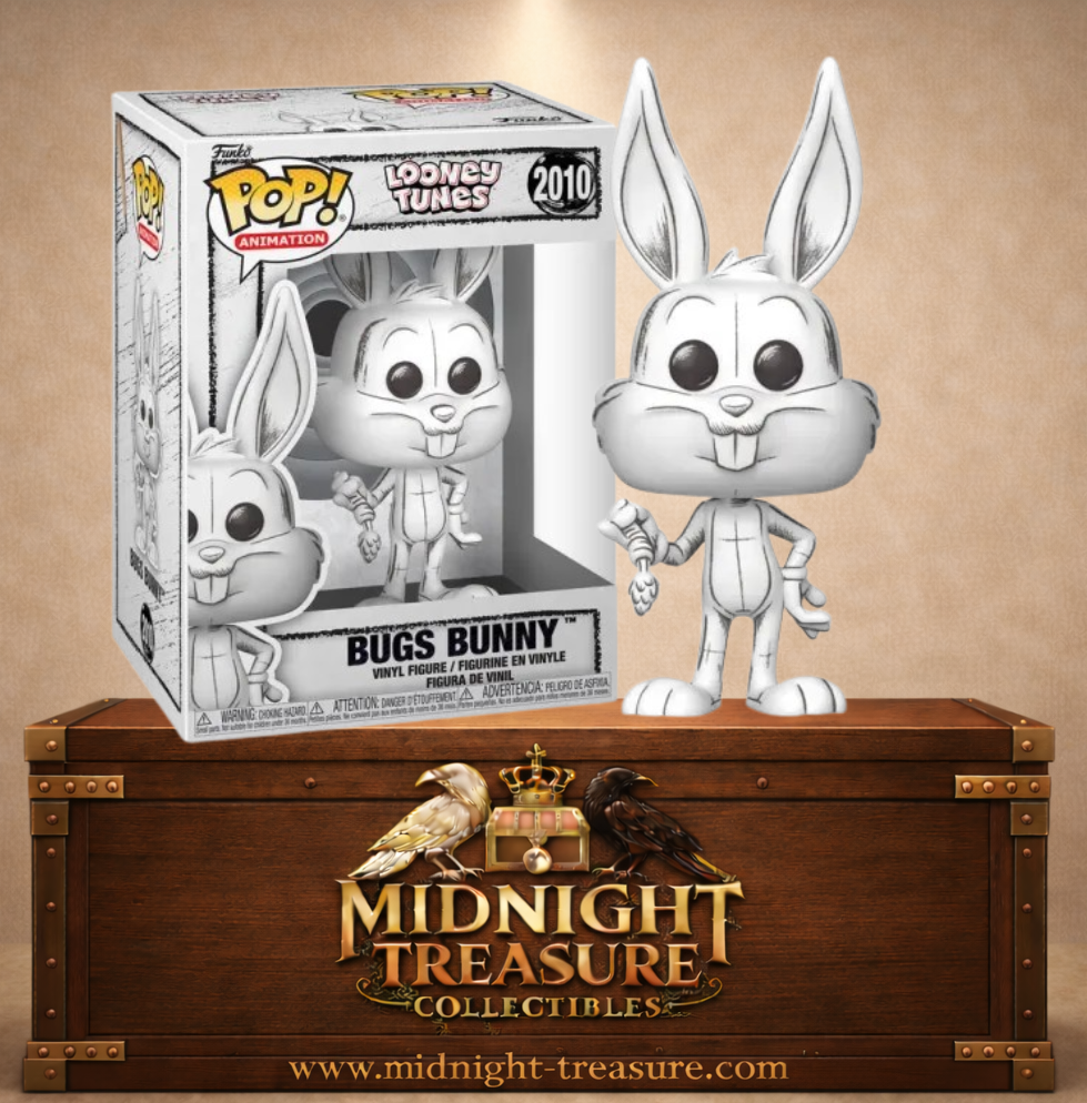Funko Pop! Animation N°2010 – Bugs Bunny Sketched Deco de Looney Tunes, version Esquisse noir et blanc avec effets de traits au crayon et carotte.