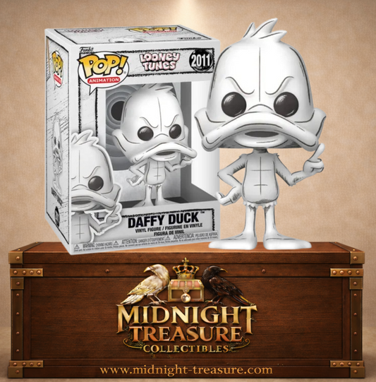 Funko Pop! Looney Tunes N°2011 – Daffy Duck version Sketched noir et blanc avec effet croquis animé. Une figurine fidèle parfaite pour les fans de Looney Tunes.