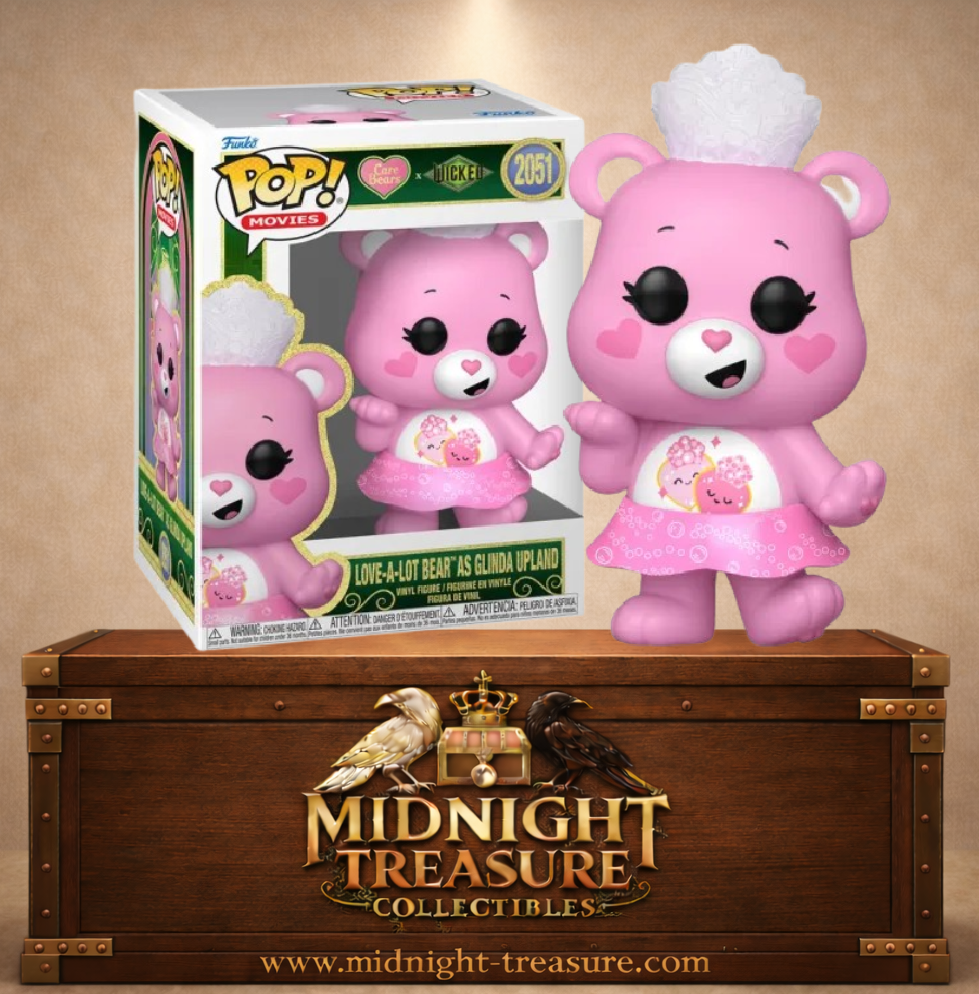 Funko Pop! N°2051 Love-a-Lot Bear Groschéri en Glinda Upland avec robe rose et grande couronne blanche, Care Bears x Wicked.