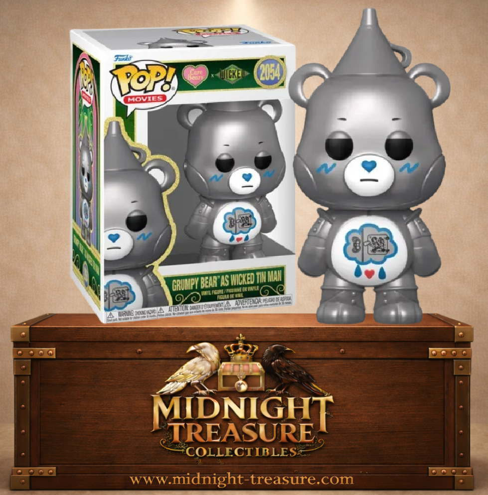 Funko Pop! N°2054 Grumpy Bear Grognon transformé en Homme de Fer argenté avec chapeau entonnoir, Care Bears x Wicked.