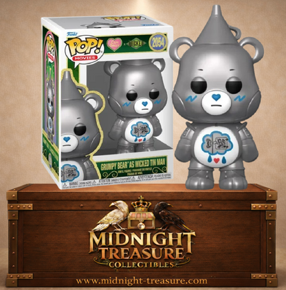 Funko Pop! N°2054 Grumpy Bear Grognon transformé en Homme de Fer argenté avec chapeau entonnoir, Care Bears x Wicked.
