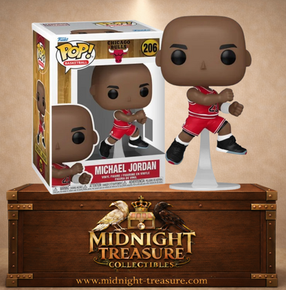 Funko Pop! Basketball N°206 – Michael Jordan 1989 Playoffs – Chicago Bulls. Figurine Michael Jordan en maillot rouge numéro 23.