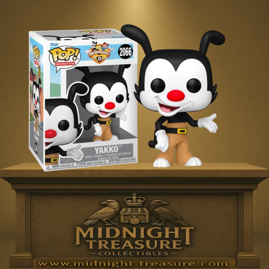 Funko Pop! Animaniacs – Yakko (N°2066). Figurine fidèle au personnage principal, avec sourire malicieux et pose emblématique de la série animée.