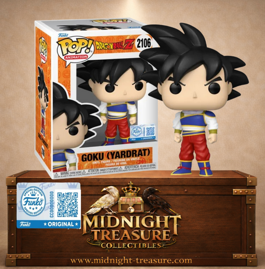 Funko Pop! Animation N°2106 – Goku Yardrat – Dragon Ball Z. Figurine avec tenue Yardrat bleue et rouge.