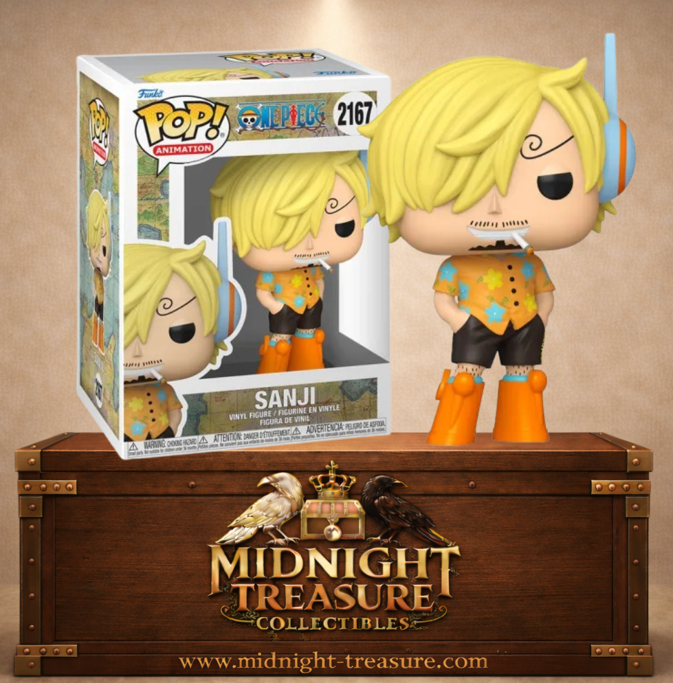 Funko Pop! Animation N°2167 – Sanji Egghead – One Piece. Figurine avec tenue colorée et cigarette.