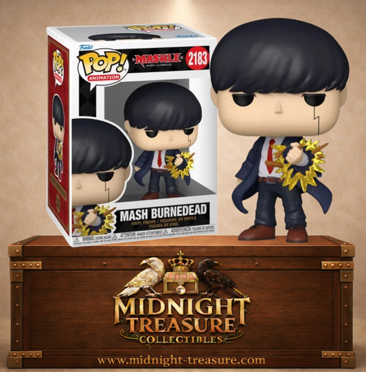 Funko Pop! Mashle Magic and Muscles N°2183 – Mash Burnedead brisant une baguette magique avec sa force physique.