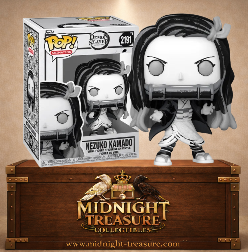 Funko Pop! Animation N°2191 – Nezuko Kamado Sumi-Ink (Encre Sumi) de Demon Slayer: Kimetsu no Yaiba, version monochrome avec effets d’encre, bambou et kimono.