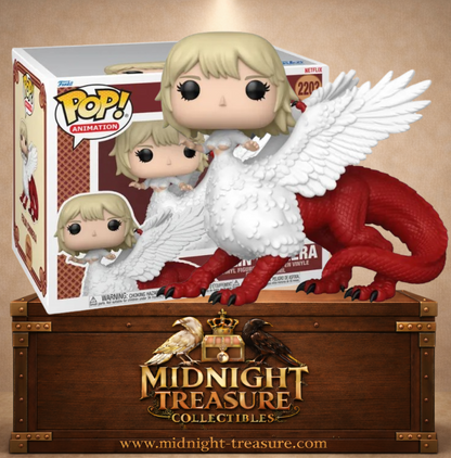 Funko Pop! Animation N°2203 – Falin Chimera – Delicious in Dungeon. Figurine hybride avec ailes blanches et corps rouge de monstre.