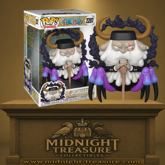 Funko Pop! One Piece – St. Jaygarcia Saturn (N°2207) – 25 cm. Membre des Gorosei en forme démoniaque avec cornes et aura sombre, figurine géante.