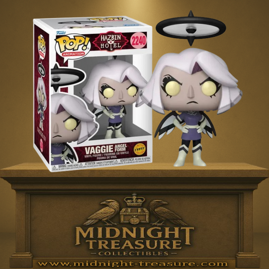 Funko Pop! Animation – Vaggie Angel Form (Vaggie Forme Ange) (N°2240) Chase. Vaggie avec halo noir et ailes sombres issue de Hazbin Hotel.