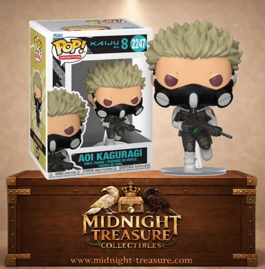 Funko Pop! Animation N°2247 – Aoi Kaguragi Kaiju N°8 figurine avec masque et arme.