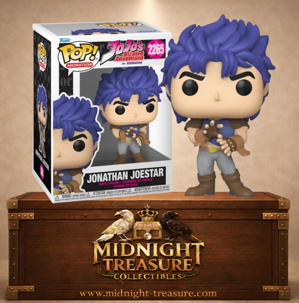 Funko Pop! Animation N°2265 – Jonathan Joestar dans sa tenue de Phantom Blood inspirée de JoJo's Bizarre Adventure avec sa célèbre chevelure bleue.