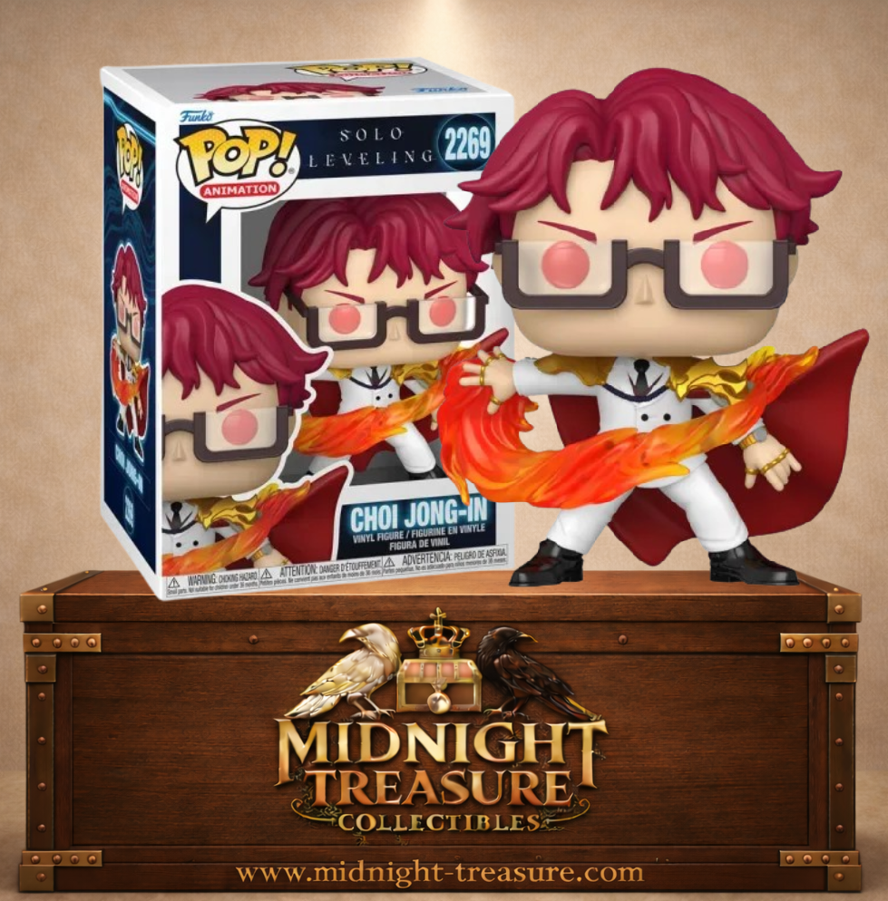 Funko Pop! Animation N°2269 – Choi Jong-In – Solo Leveling. Figurine Choi Jong-In lançant une attaque de feu.