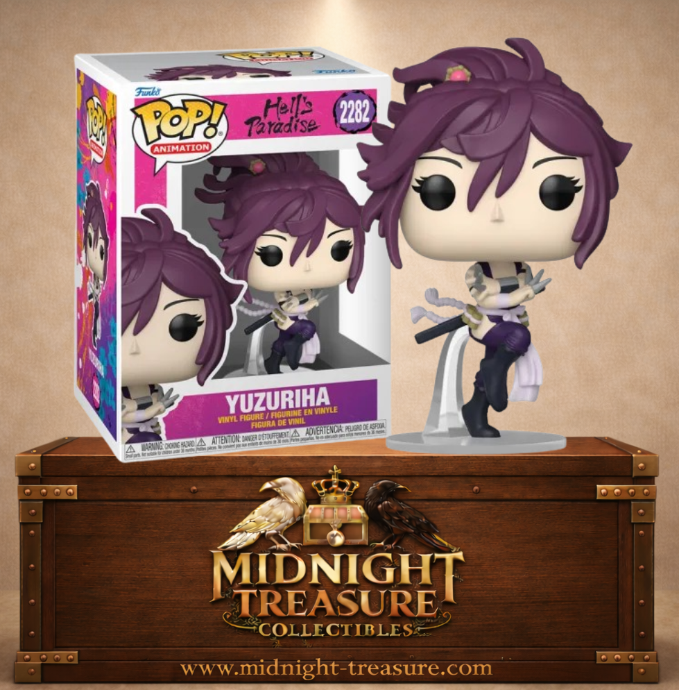 Funko Pop! Animation N°2282 – Yuzuriha – Hell’s Paradise. Figurine kunoichi avec kunai en posture dynamique.