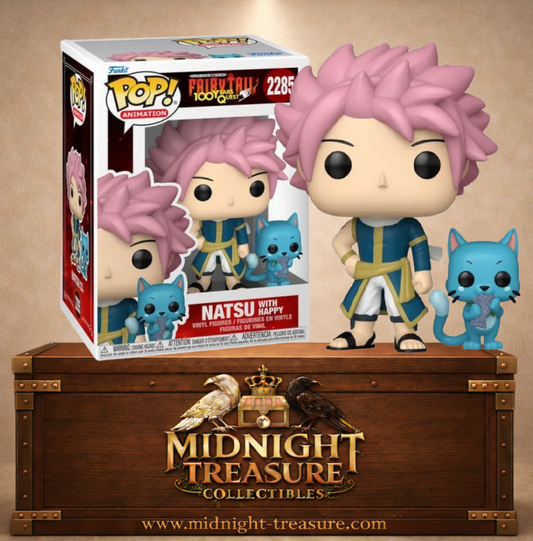 Funko Pop! Animation N°2285 – Natsu avec Happy Fairy Tail 100 Years Quest.