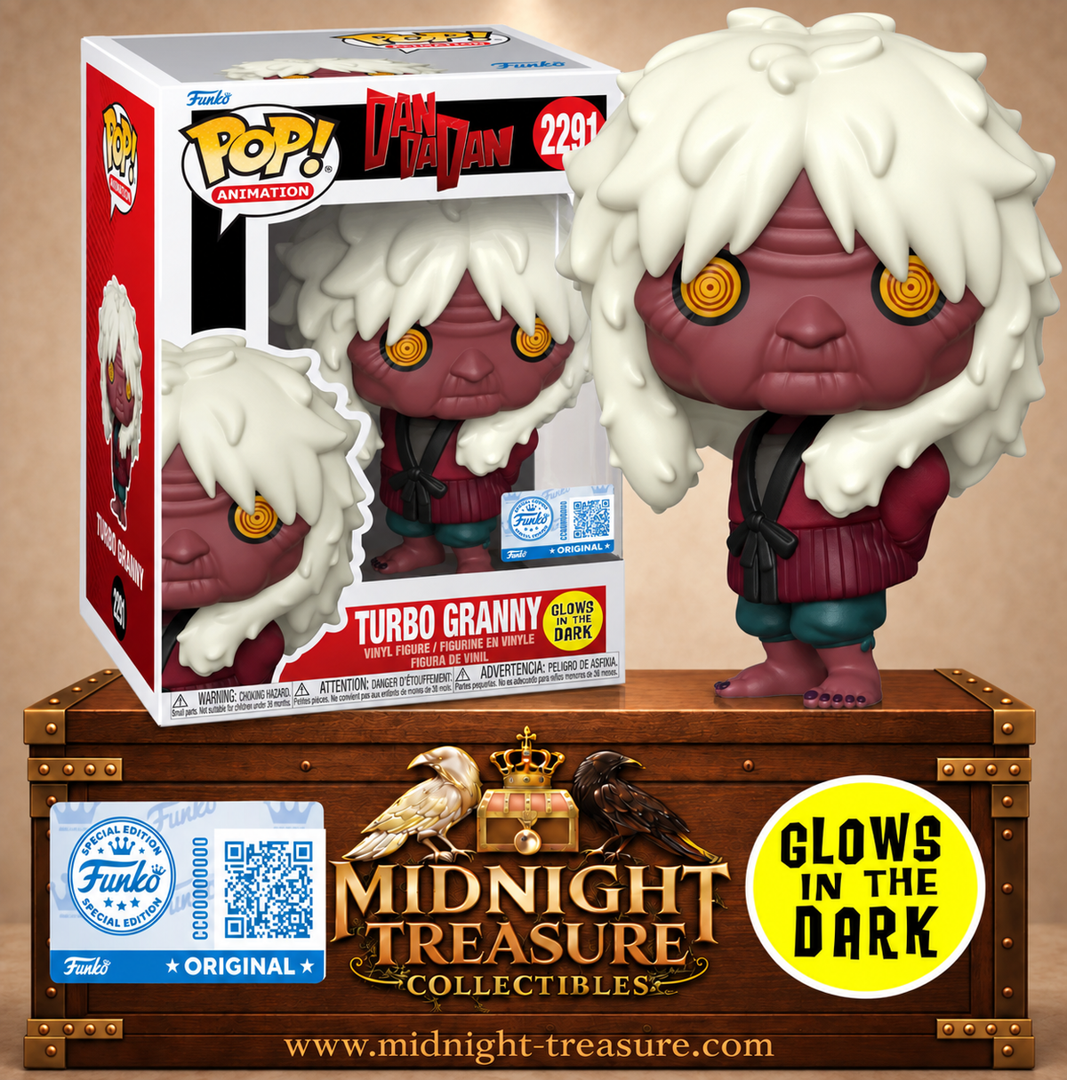 Funko Pop! Animation N°2291 Mémé Turbo de Dandadan en version Brille dans le noir, avec longue chevelure blanche et yeux jaunes en spirale.





    








mardi à 17:31