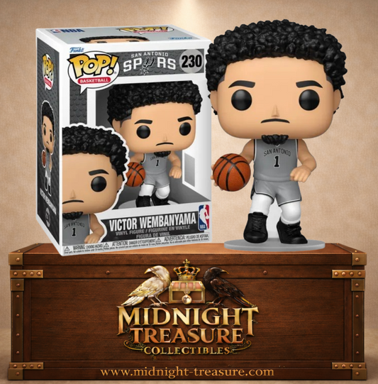 Funko Pop! Basketball N°230 – Victor Wembanyama – San Antonio Spurs Statement Edition. Figurine Wembanyama avec ballon de basket.