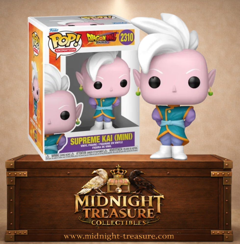 Funko Pop! Animation N°2310 – Supreme Kai (Mini) (Kaïo Shin (Mini)) avec cheveux blancs et boucles Potara inspiré de Dragon Ball DAIMA.