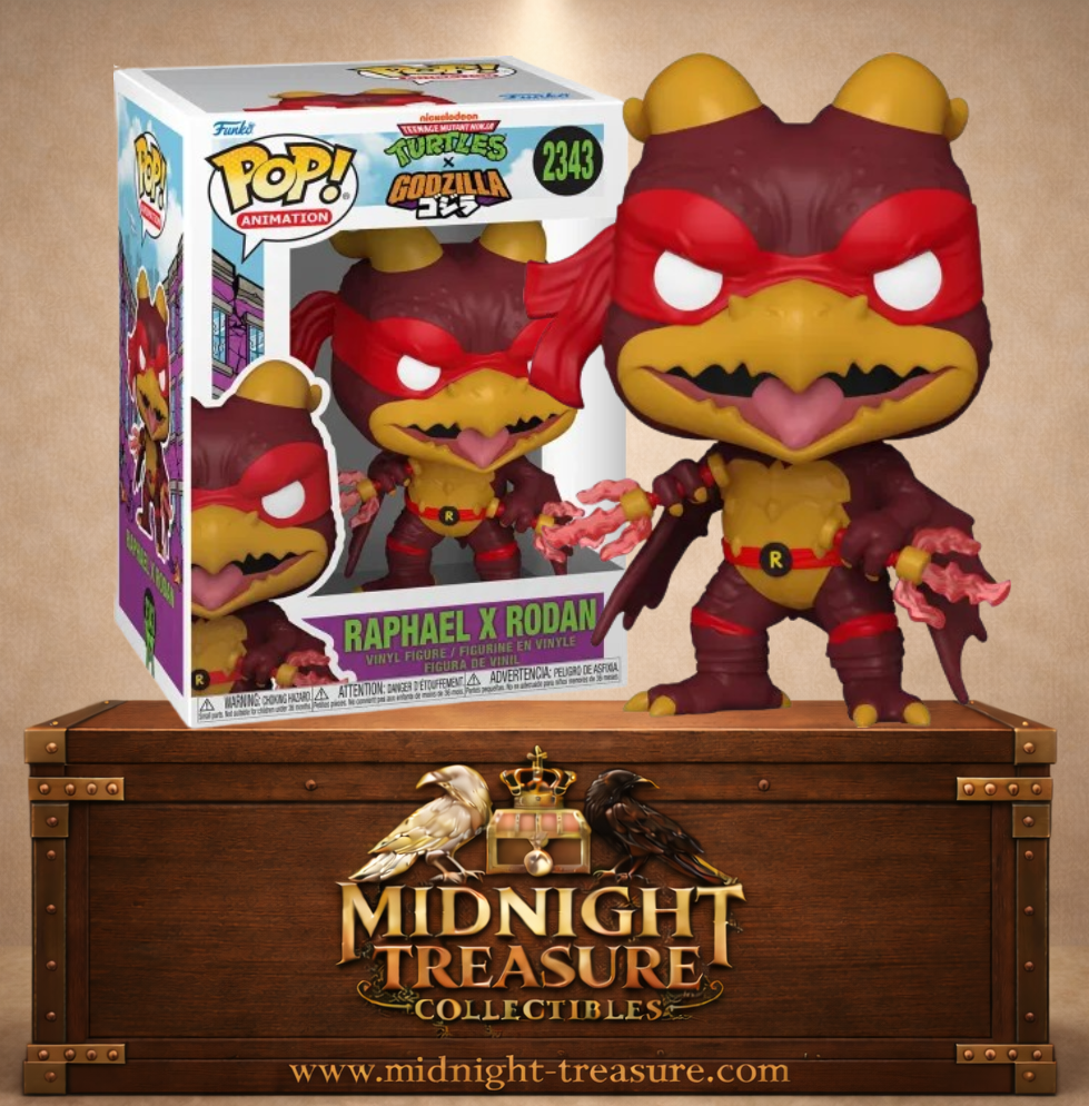 Funko Pop! Animation N°2343 – Raphael x Rodan, fusion entre la Tortue Ninja et le célèbre kaijū volant de l'univers Godzilla.