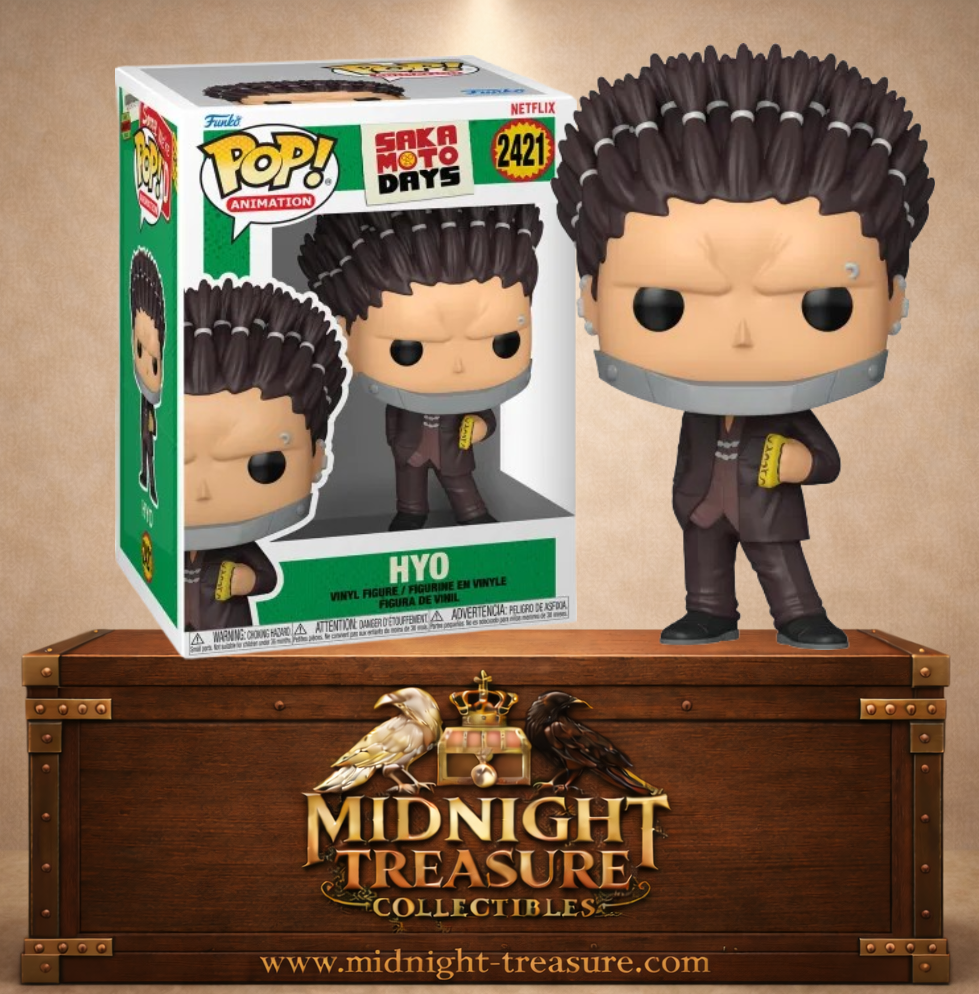 Funko Pop! Animation N°2421 – Hyo avec sa mâchoire métallique et son poing américain, inspiré de Sakamoto Days.
