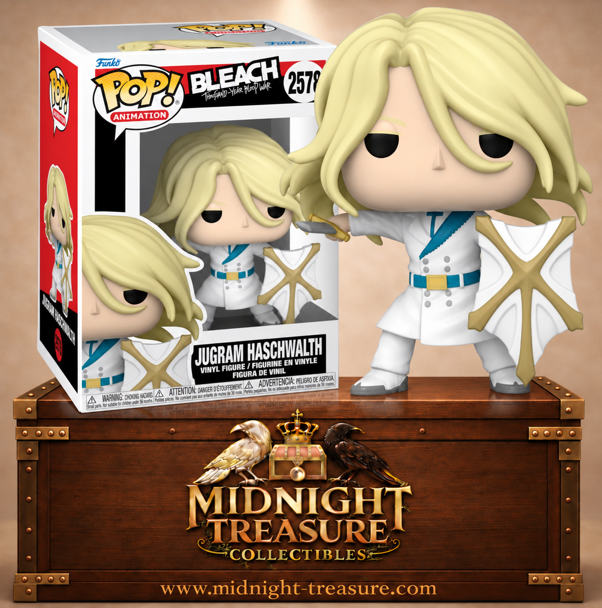 Funko Pop! Animation N°2578 Jugram Haschwalth avec épée et Freund Schild – Bleach Thousand-Year Blood War