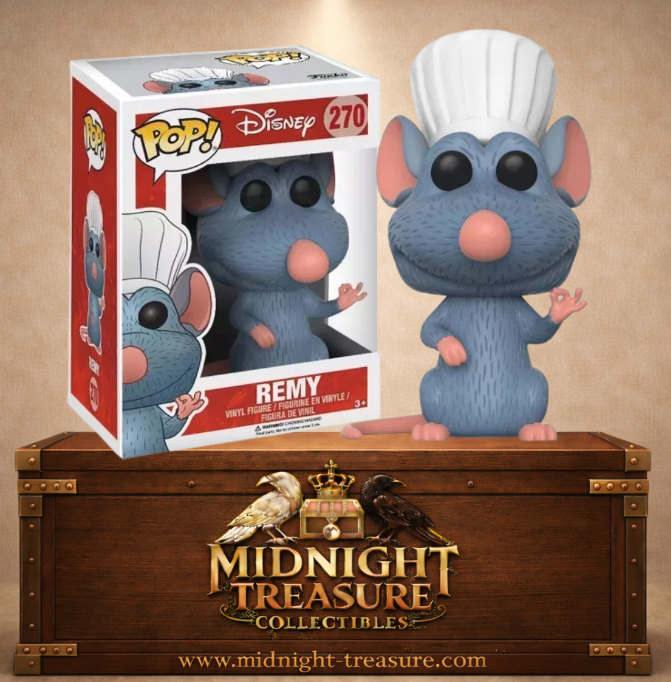 Funko Pop! Disney Pixar N°270 – Rémy avec toque de chef inspiré du film Ratatouille.