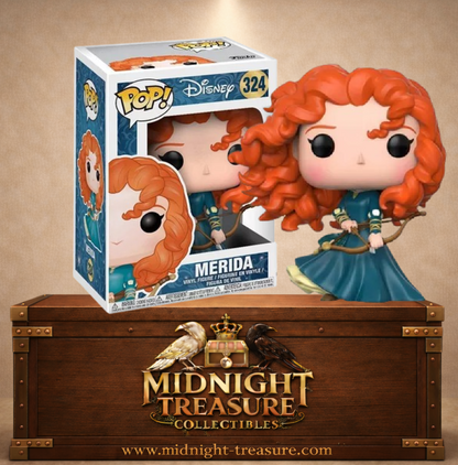 Funko Pop! Disney N°324 – Merida Mérida – Rebelle Brave. Figurine avec arc et cheveux roux bouclés.