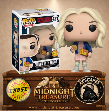 🧇⚡ Funko Pop! Television N°421 – Eleven with Eggos (Onze avec Eggos) – Chase – Stranger Things ⚡🧇 PRODUIT RESCAPÉ