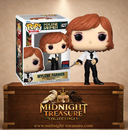 Funko Pop! Rocks N°427 Mylène Farmer en tenue de Libertine avec pistolet, inspirée de la tournée Nevermore.
