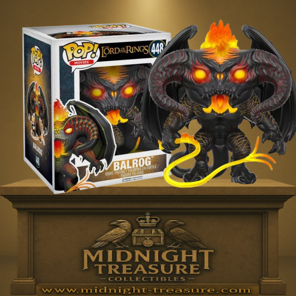 Funko Pop! Movies – Balrog (N°448). Balrog version 15 cm avec ailes déployées et fouet enflammé, inspiré de The Lord of the Rings (Le Seigneur des Anneaux).