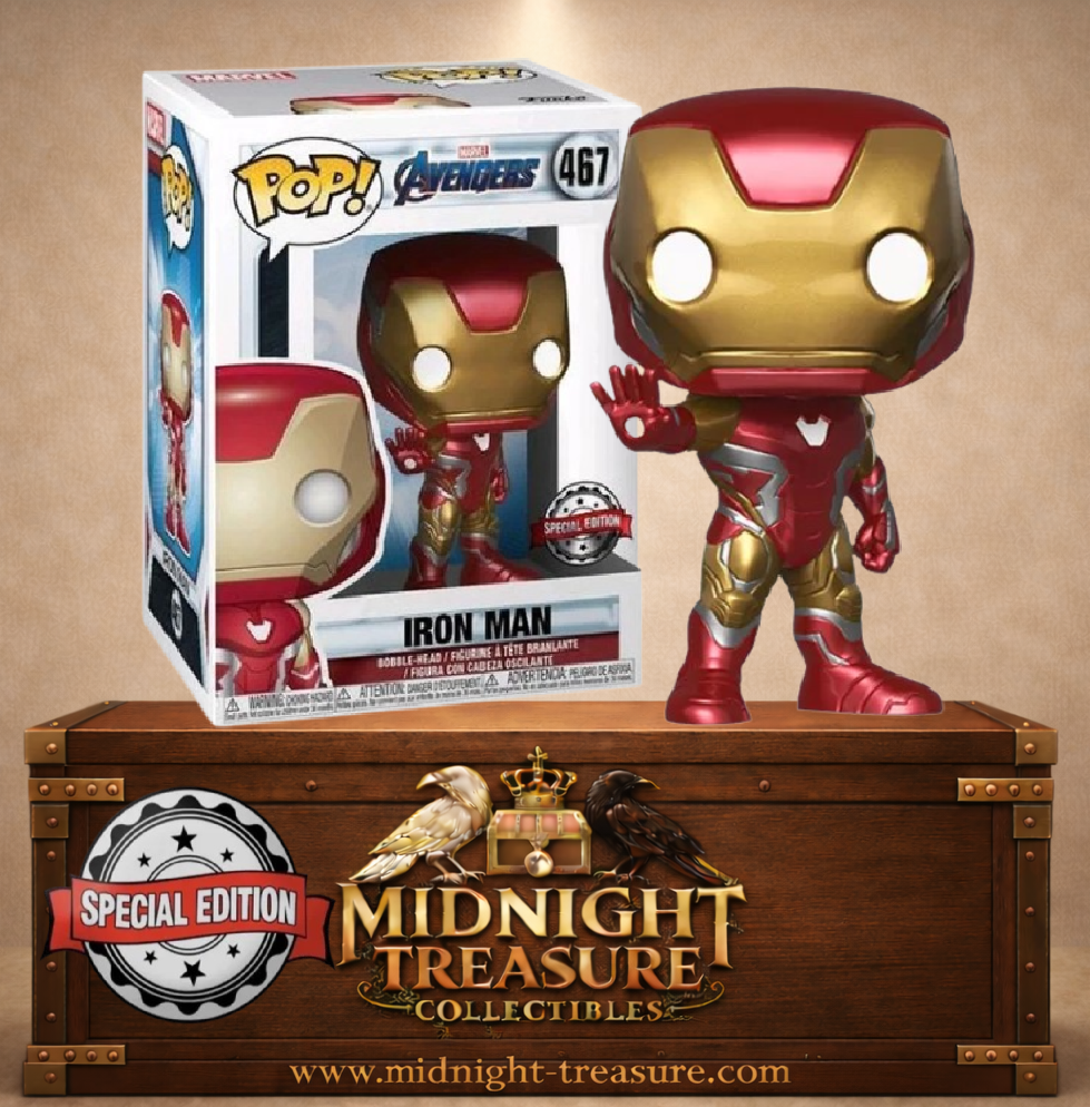 Funko Pop! Marvel N°467 Iron Man Special Edition en armure Mark 85 rouge et or dans Avengers Endgame.