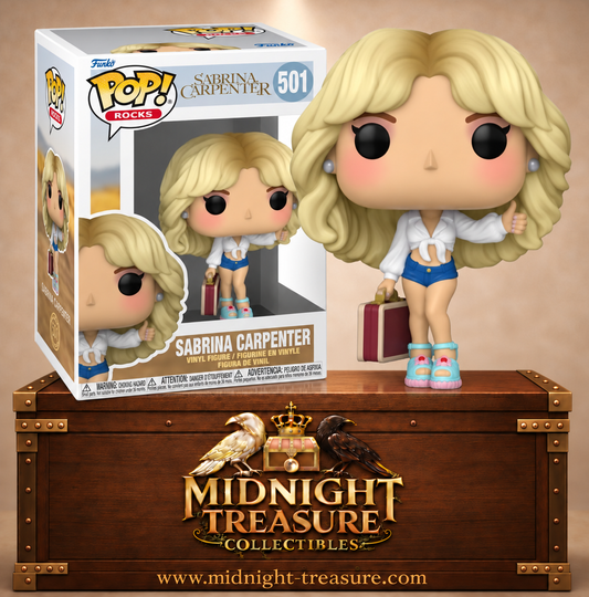 Funko Pop! Rocks N°501 Sabrina Carpenter avec sa valise et sa tenue du clip Manchild