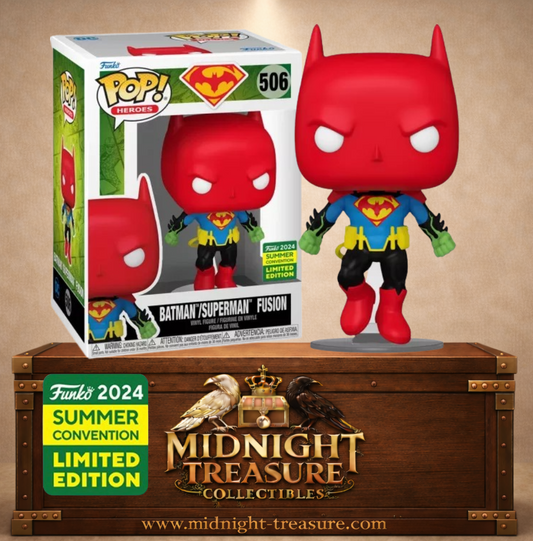 Funko Pop! Heroes N°506 – Batman/Superman Fusion de DC Comics, édition 2024 Summer Convention Limited Edition inspirée de Batman Superman World’s Finest.