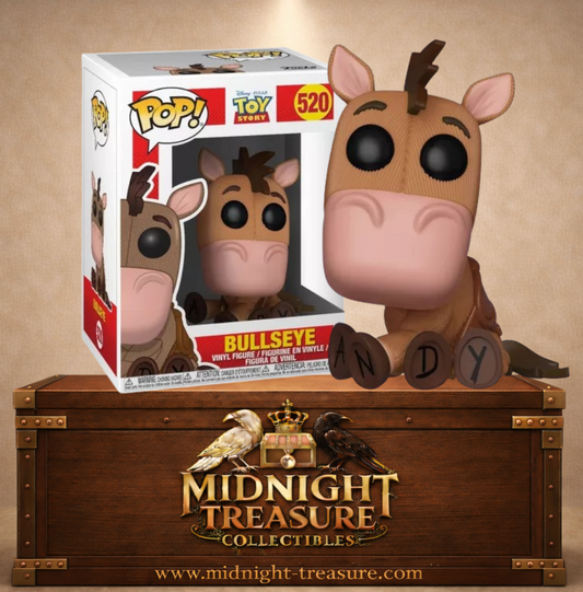 Funko Pop! Disney N°520 – Pile-Poil – Toy Story. Figurine cheval avec effet tissu et lettres ANDY sous les sabots.