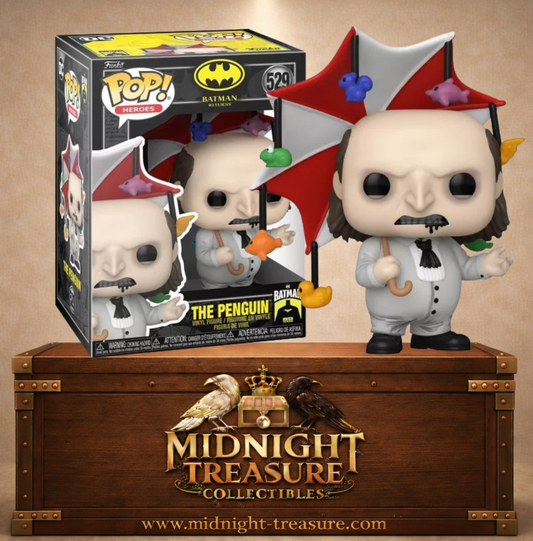 Funko Pop! Heroes N°529 – The Penguin (Le Pingouin) avec son parapluie, inspiré de Batman Returns (Batman : Le Défi).