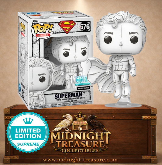 Funko Pop! DC Heroes N°576 – Superman édition esquisse noir et blanc limitée à 9500 exemplaires.