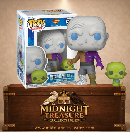 Funko Pop! Heroes N°586 – Metamorpho avec Bébé Joey Superman 2025 transformation éléments.