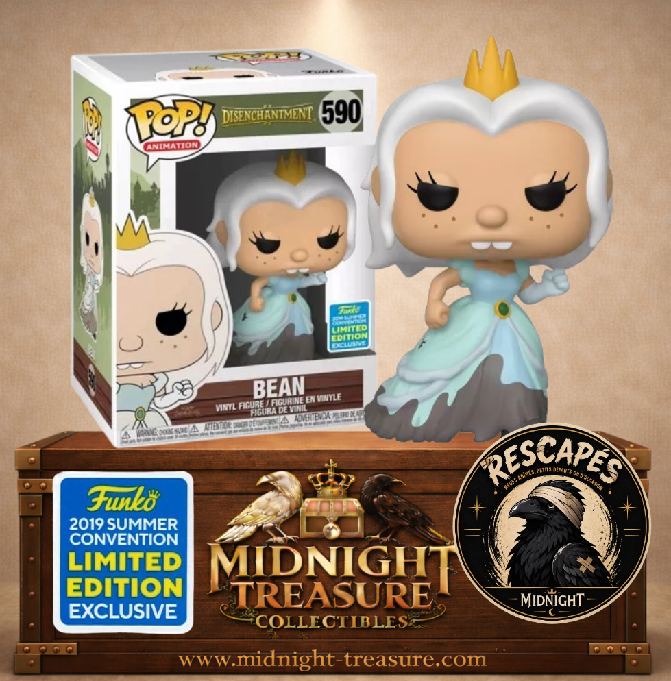 Funko Pop! Animation N°590 – Bean with Wedding Dress (Bean en robe de mariée) de Disenchantment (Désenchantée), Summer Convention Limited Edition 2019, avec couronne dorée et robe couverte de boue.