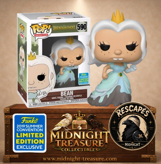 Funko Pop! Animation N°590 – Bean with Wedding Dress (Bean en robe de mariée) de Disenchantment (Désenchantée), Summer Convention Limited Edition 2019, avec couronne dorée et robe couverte de boue.