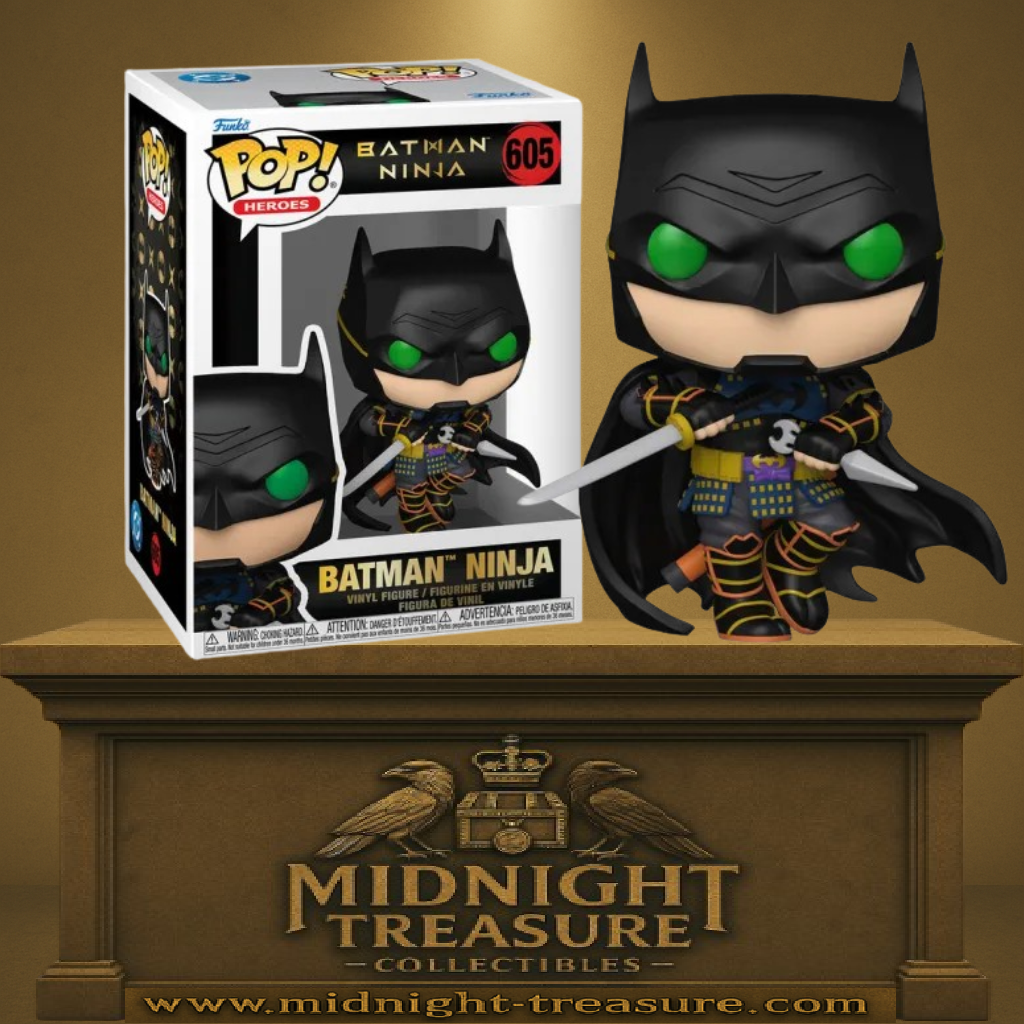 Funko Pop! Heroes – Batman Ninja (N°605). Batman en armure de samouraï avec katana, version du film Batman Ninja.