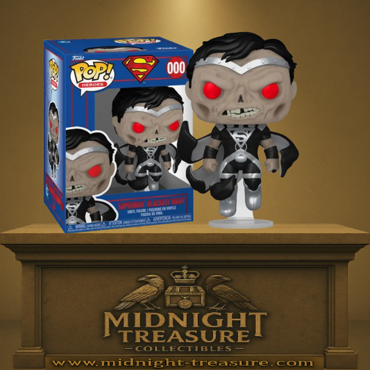 Funko Pop! Heroes DC Comics – Superman Blackest Night (N°612). Figurine Superman version Black Lantern, yeux rouges, apparence cadavérique et cape noire.